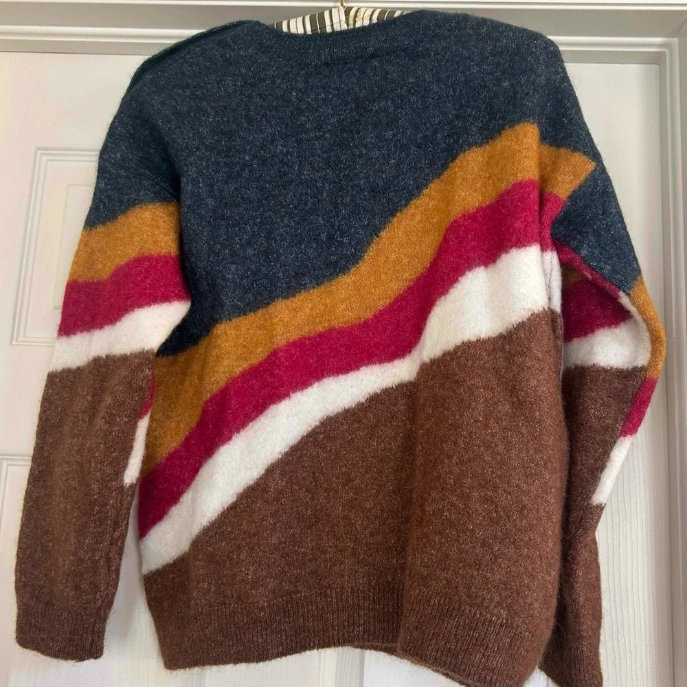 Sezane howard wool mohair Multicolor Striped Sweater - Picture 3 of 8